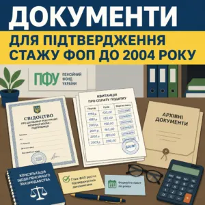 Стаж ФОП до 2004 року: які документи подати до ПФУ
