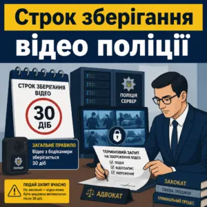 Строк зберігання відео поліції та відеофіксація поліцією