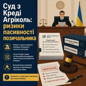 Суд з Креді Агріколь: наслідки неявки та заочний розгляд справи