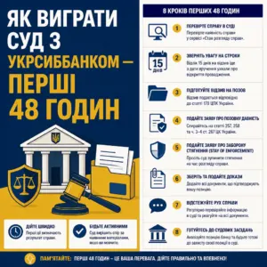 суд з укрсиббанком чек‑ліст перших 48 годин