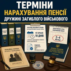 нарахування пенсії дружині загиблого військового терміни та строки