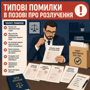 Позовна заява про розлучення типові помилки