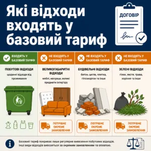 Договір на управління побутовими відходами і перелік відходів у тарифі