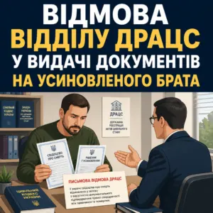 документи на загиблого усиновленого брата та письмова відмова РАЦС