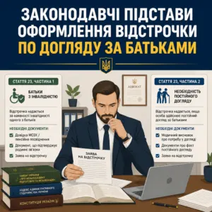відстрочка по догляду за батьками розмежування норм законодавства