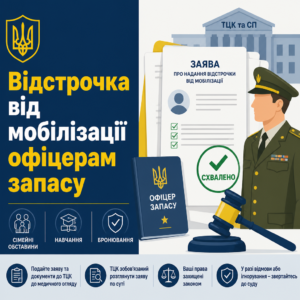 Оформлення відстрочки від мобілізації для офіцерів запасу