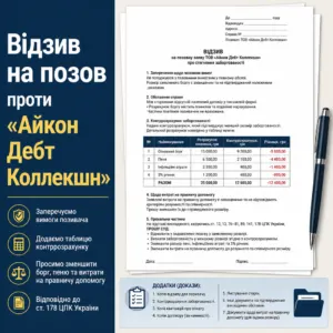 Айкон Дебт Коллекшн позов — зразок відзиву і додатків
