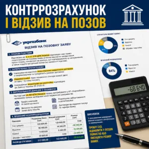 суд з Укргазбанком — контррозрахунок і відзив