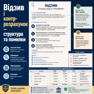 суд з укрсиббанком відзив та контррозрахунок