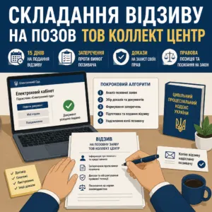 Покроковий алгоритм як підготувати відзив на позов ТОВ Коллект Центр