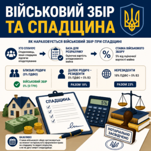 Військовий збір при оформленні спадщини порядок нарахування та сплата