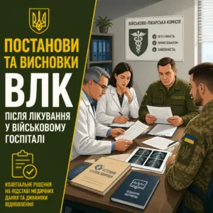 Засідання комісії ВЛК після лікування військовослужбовця в госпіталі