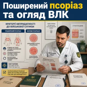 ВЛК псоріаз та критерії непридатності до військової служби