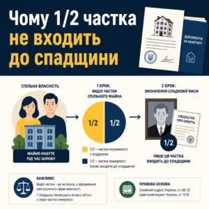 Виділ 1/2 частки при спадкуванні: чому спільне майно не входить до спадщини