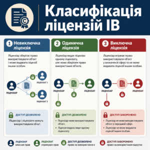 Види ліцензій на використання об'єктів інтелектуальної власності невиключна та виключна