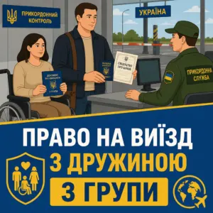 Виїзд з дружиною 3 групи за наявності свідоцтва про шлюб і документа про інвалідність