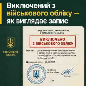 виключений з військового обліку — як виглядає запис