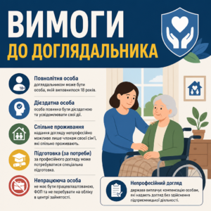 Вимоги до особи яка планує оформити постійний догляд за родичем