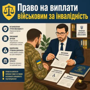 виплати військовим за інвалідність та одноразова грошова допомога військовослужбовцям