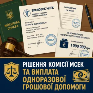 Висновок МСЕК та розмір одноразової грошової допомоги ОГД