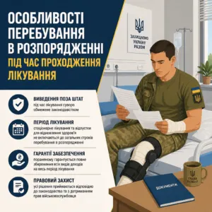 Виведення поза штат військовослужбовця під час лікування та нарахування виплат