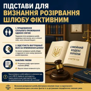 Визнання розірвання шлюбу фіктивним у суді за статтею 108 СК України