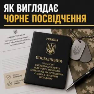як виглядає чорне посвідчення — чорний бланк посвідчення для сім’ї військового