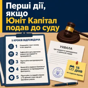 Юніт Капітал подав до суду — перші дії відповідача