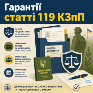 Захист трудових прав мобілізованих працівників та гарантії збереження посади за ст 119 КЗпП