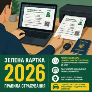 Зелена картка 2026 правила страхування для виїзду за кордон на авто
