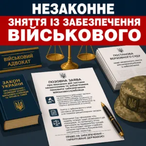 зняття із забезпечення військовослужбовця незаконні дії частини